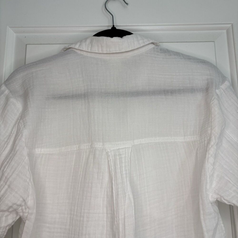 H&M White Cotton Muslin Button Down Shirt Top Extra Small (XS) - Picture 6 of 6